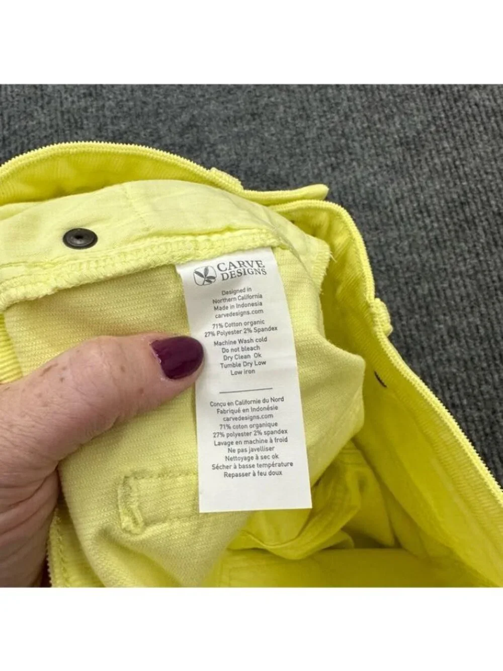 Carve Designs Oahu Citron Corduroy Cut Off Frayed Hem Shorts Preppy Womens sz 6